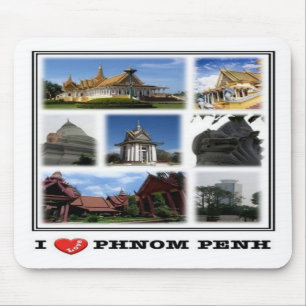 KH Cambodia - Phnom Penh - I LOVE Mosaico - Mouse Mat