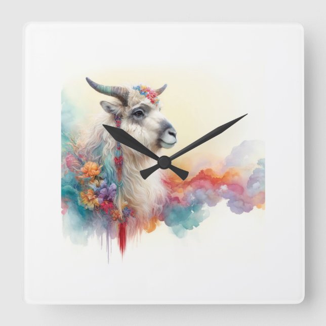 Khaan in Watercolor 150724AREF102 - Watercolor Square Wall Clock (Front)