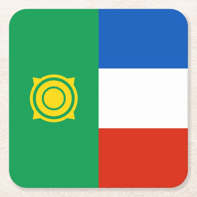 Khakassia Flag Square Paper Coaster (Front)