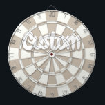 Khaki And White Editable Custom Text  Dartboard<br><div class="desc">Personalise with your choice of custom text Khaki And White Dartboard</div>