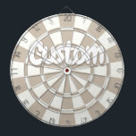 Khaki And White Editable Custom Text  Dartboard<br><div class="desc">Personalise with your choice of custom text Khaki And White Dartboard</div>