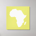 Khaki Audacious Africa Canvas Print<br><div class="desc">Africa map outline in white with contrasting colours in Emporio Moffa's "Safari" palette inspired by the daring adventurousness and wilderness of the continent.</div>