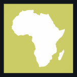 Khaki Audacious Africa Poster<br><div class="desc">Africa map outline in white with contrasting colours in Emporio Moffa's "Safari" palette inspired by the daring adventurousness and wilderness of the continent.</div>