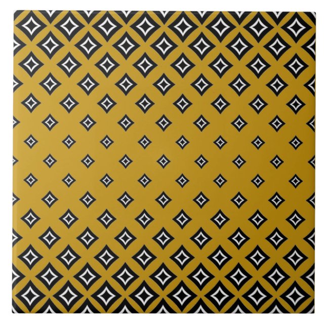 Khaki Background and Geometric Square Pattern Tile (Front)
