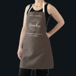 Khaki Brown Business Promotion Personalised Logo  Apron<br><div class="desc">Enhance your professional image and promote your business with these customisable white logo aprons. Perfect for various industries and occasions, these aprons allow you to showcase a name with your logo, website and social media handle and create a cohesive and branded look for your staff or corporate event. Whether you...</div>