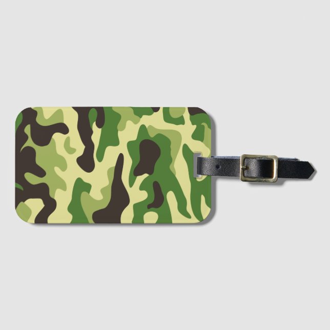 Khaki camouflage pattern luggage tag (Front Horizontal)