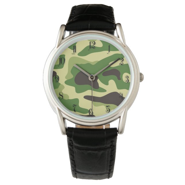 Khaki camouflage pattern watch (Front)