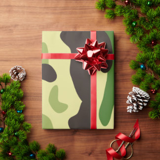 Khaki camouflage pattern wrapping paper