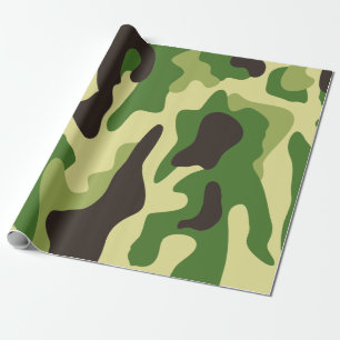 Khaki camouflage pattern wrapping paper