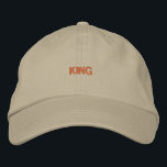 Khaki Classic Cap King Text Men's Embroidered Hat<br><div class="desc">Complete your casual ensemble with this khaki cap,  featuring the "King" text in striking embroidery. Crafted from soft cotton and adjustable for a perfect fit,  it's ideal for everyday wear.</div>