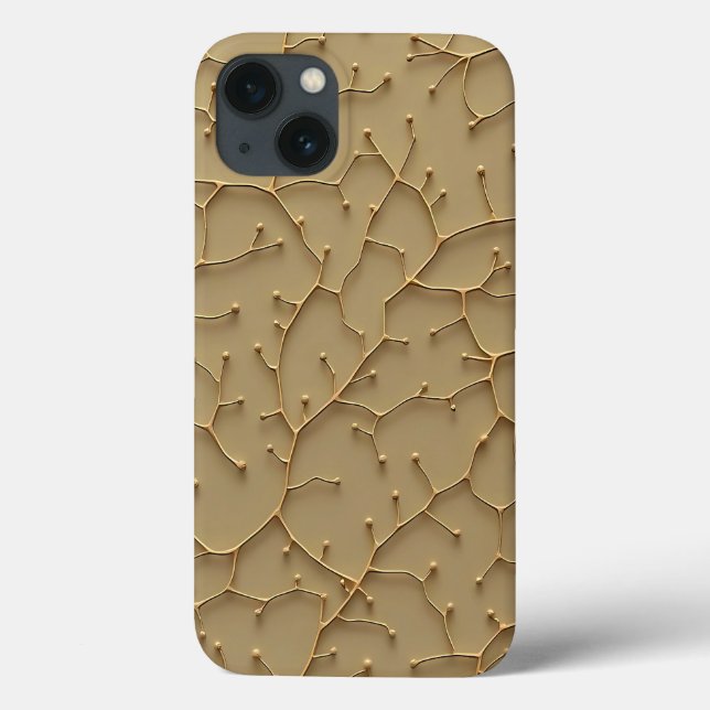 Khaki Cracked Texture Modern iPhone Case (Back)