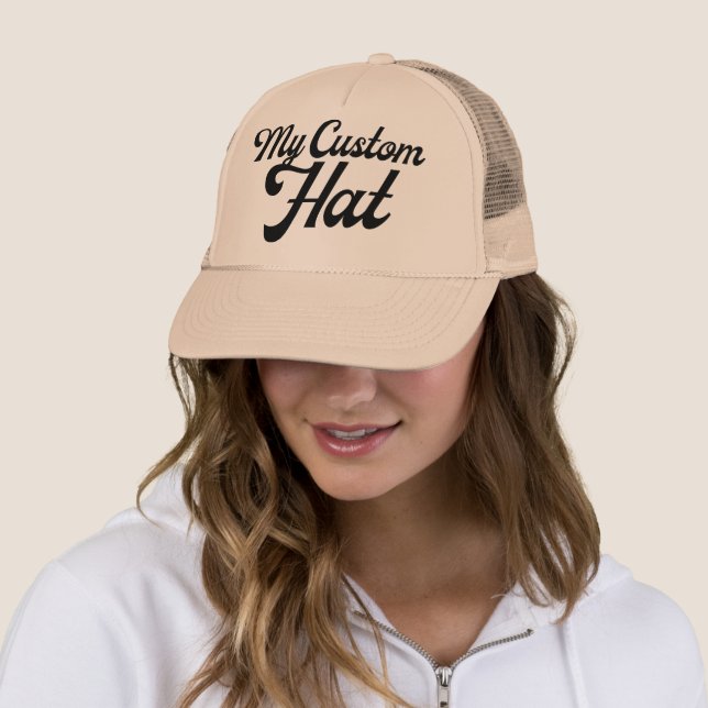 KHAKI Custom Trucker Hat Mesh Back Cap Blank (In Situ)