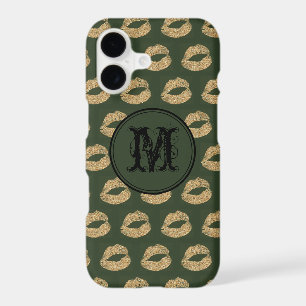 Khaki golden lips Gothic Personalised Monogram