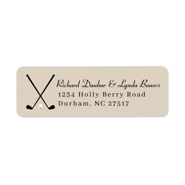 Khaki Golf Theme Return Address Label (Front)