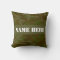 Khaki Green Camo Custom Name Throw Pillow