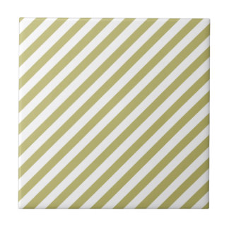 Khaki Green Solid Colour & White Stripes Tile