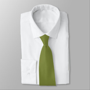Khaki Green Solid plain  Tie