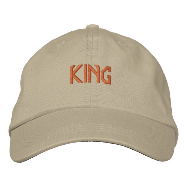 Khaki KING Text Baseball Good Attractive-Hat My Embroidered Hat (Front)