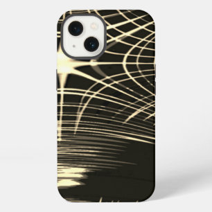 Khaki lines that are repeated in wave and crossed iPhone 13 case