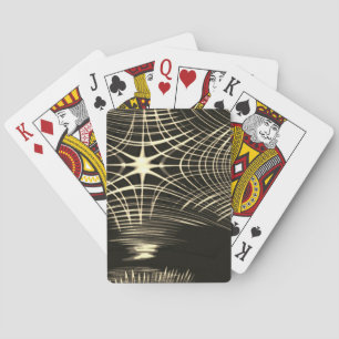 Khaki lines that are repeated in wave and crossed playing cards