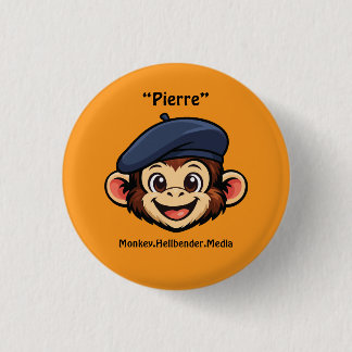 Khaki Macaque Monkey Button - Pierre