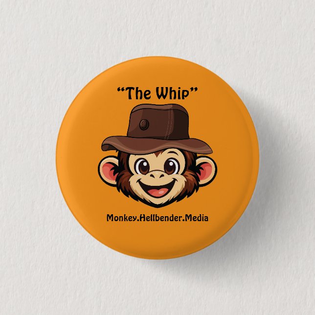 Khaki Macaque Monkey Button - The Whip (Front)