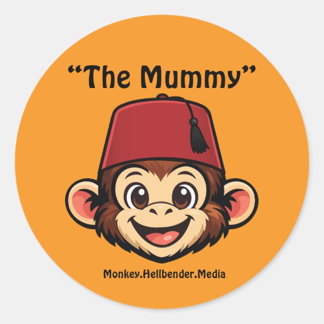 Khaki Macaque Monkey Sticker - The Mummy (Front)