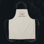 Khaki Minimalist Best Mom & Chef Personalized Apron<br><div class="desc">Beige and black personalized "Best Mom & Chef" apron with minimalist typography and pretty pink watercolour flowers. Simple. elegant and chic. Customize with Mom's name and children's name. Great for Mother's Day gift or birthday present for Mom. Perfect for moms who love to be in the kitchen.</div>