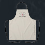 Khaki Minimalist Best Mom & Chef Personalized Apron<br><div class="desc">Beige and black personalized "Best Mom & Chef" apron with minimalist typography and pretty pink watercolour flowers. Simple. elegant and chic. Customize with Mom's name and children's name. Great for Mother's Day gift or birthday present for Mom. Perfect for moms who love to be in the kitchen.</div>