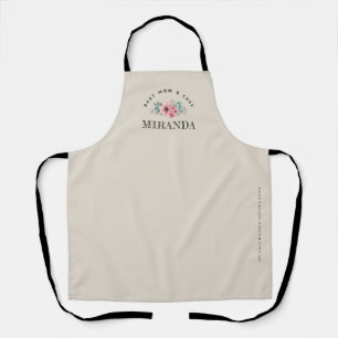 Khaki Minimalist Best Mom & Chef Personalized Apron