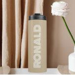 Khaki Modern Typography Groomsman Thermal Tumbler<br><div class="desc">A gift for your wedding groomsman or best man! Keep hot beverages hot and cold beverages cold with this insulated,  metal thermal tumbler that is a trendy,  khaki colour along with name printed in white,  modern style typography. Edit your thermal tumbler and replace name with desired name.</div>