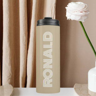 Khaki Modern Typography Personalised Name Thermal Tumbler