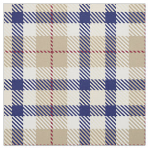 Khaki Navy Blue Burgundy White XL Plaid Tartan Fabric