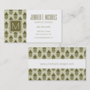 Khaki Pineapple Pattern Business Card