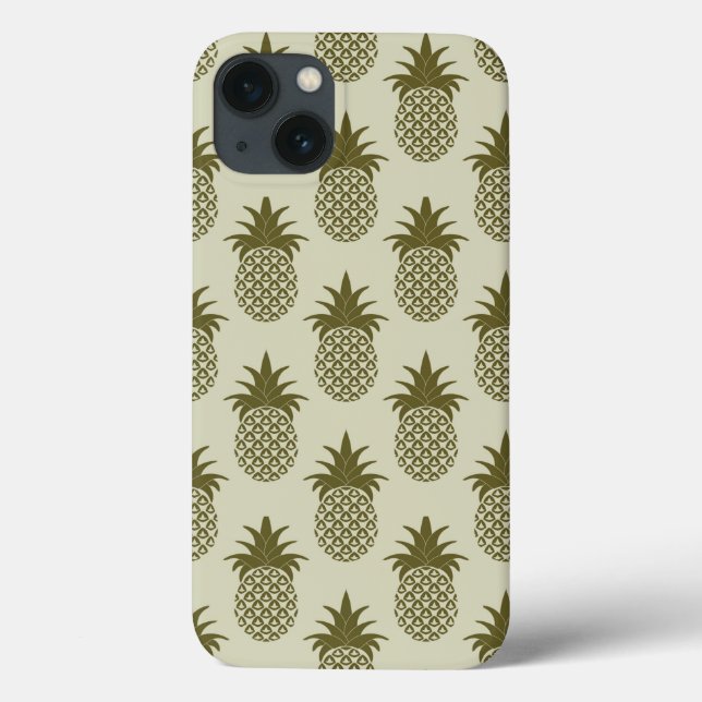 Khaki Pineapple Pattern Case-Mate iPhone Case (Back)