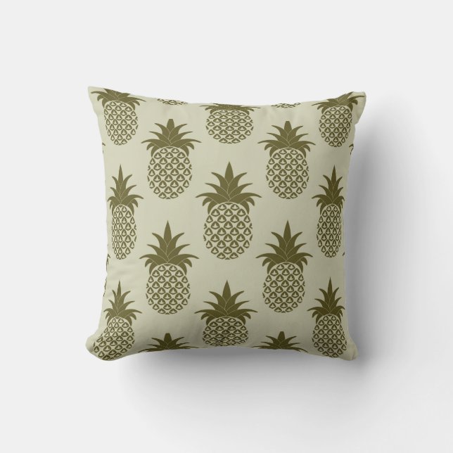 Khaki Pineapple Pattern Cushion (Front)