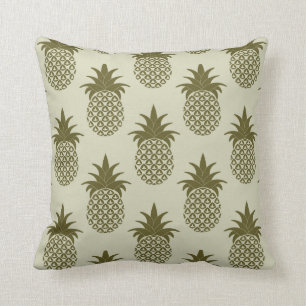 Khaki Pineapple Pattern Cushion