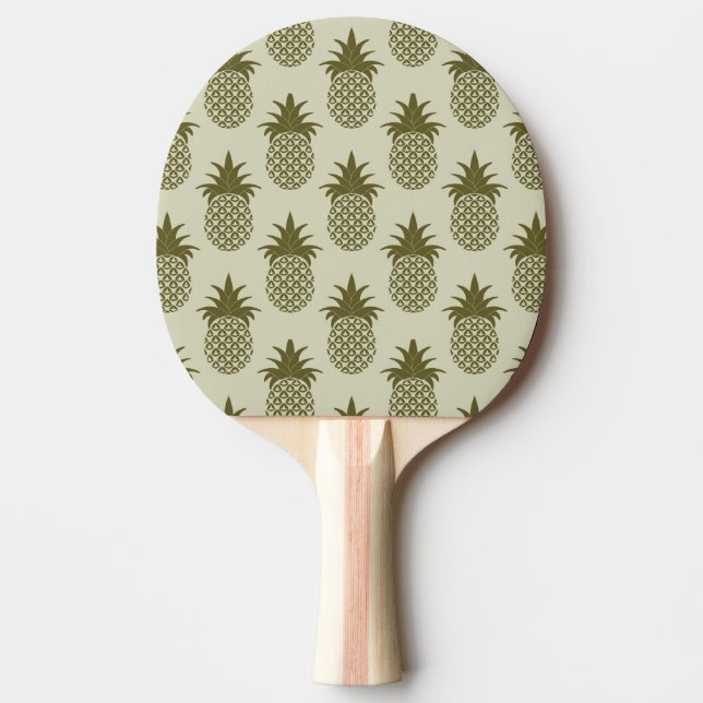 Khaki Pineapple Pattern Ping Pong Paddle (Front)