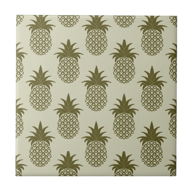 Khaki Pineapple Pattern Tile (Front)