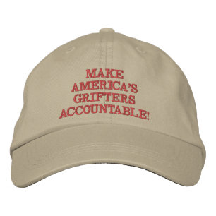 Khaki / Red Make America's Grifters Accountable! Embroidered Hat