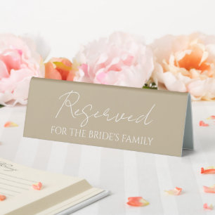 Khaki Reserved for Brides's Family Wedding