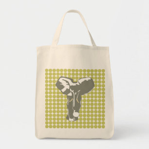 Khaki Safari Dot with Pop Art Elephant Tote Bag