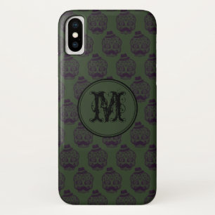 Khaki Skull Halloween Personalised Monogram iPhone X Case