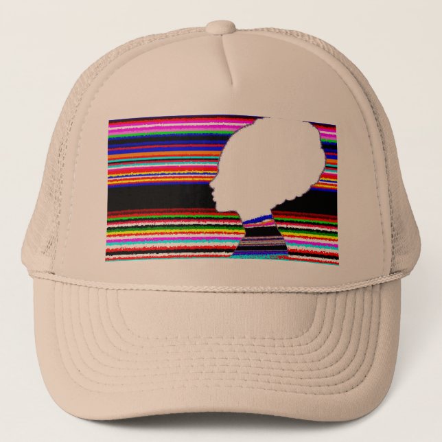 Khaki Spectrum Profile – Pop Art Trucker Hat (Front)