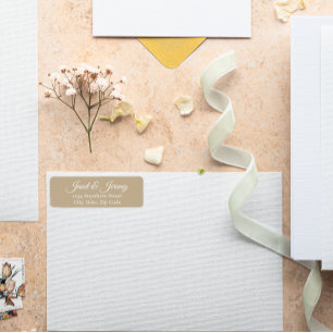 Khaki Stylised Name Wedding Return Address
