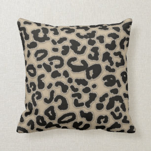 Khaki, Tan, Leopard Animal Print Cushion