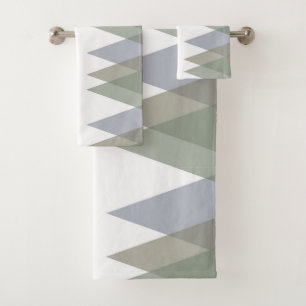 Khaki triangles bath towel set