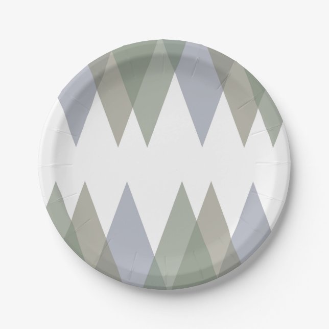 Khaki triangles paper plate (Front)