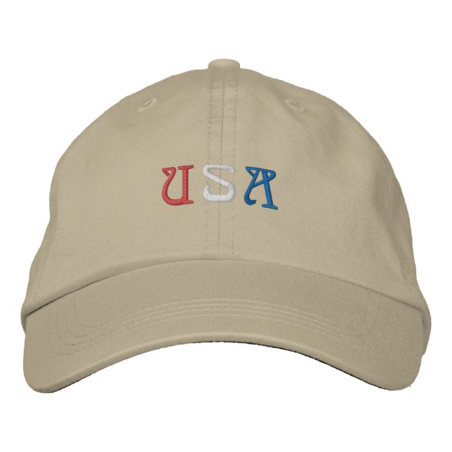 Khaki USA Basic Adjustable Embroidered Hat (Front)