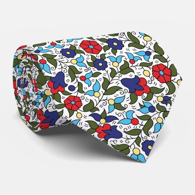 Khalil Hebron Ceramic Falastini Henna Print Tie (Rolled)